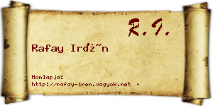 Rafay Irén névjegykártya