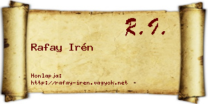 Rafay Irén névjegykártya